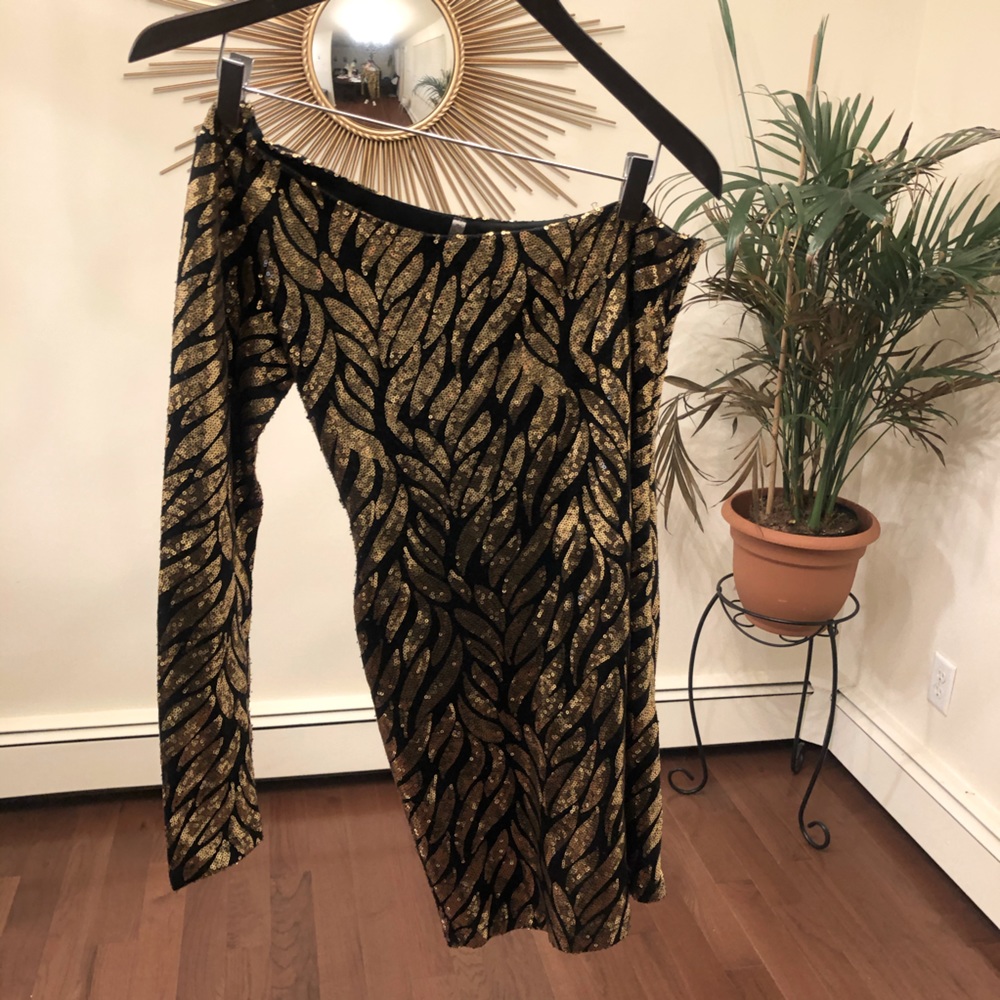 NYE One shoulder mini dress